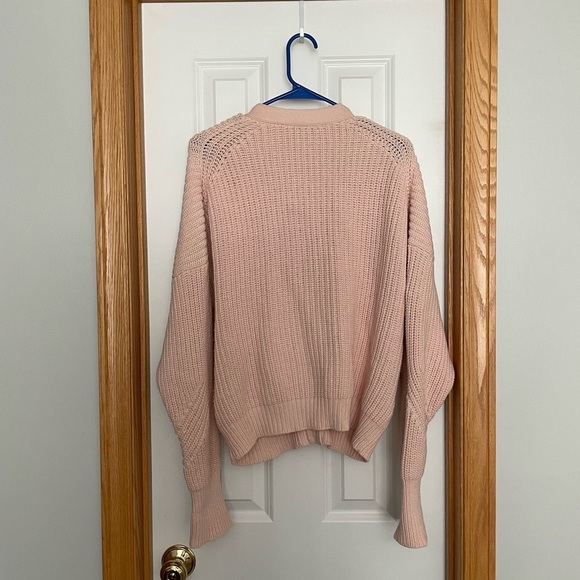 J. Crew Point Sur Blush Pink Chunky Knit Cardigan Sweater Size Large - Picture 10 of 10